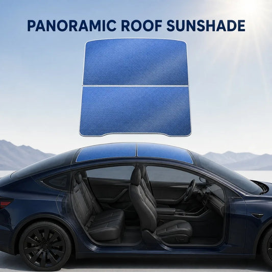 Ice Blue Roof Sunshade for Tesla Model 3 2017-2026 – Panoramic Glass Roof Sun Protection Cover, Interior Shade with Storage Bag