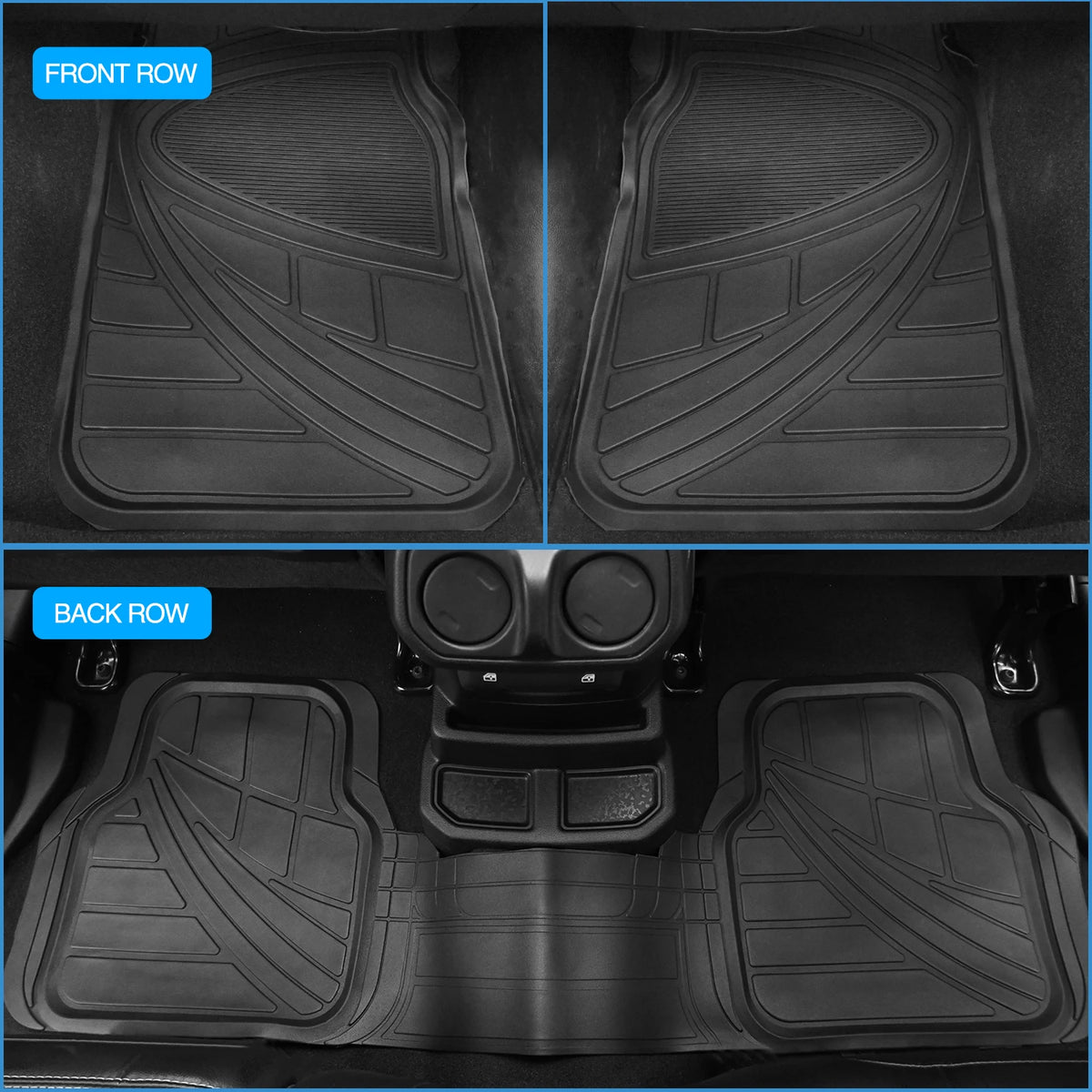 Nilight PVC Floor Mats for Cars Trucks SUVs,Universal Trim to Fit for Most Vehicles,All Weather Protection Heavy Duty Floor Liners,Pack of 4