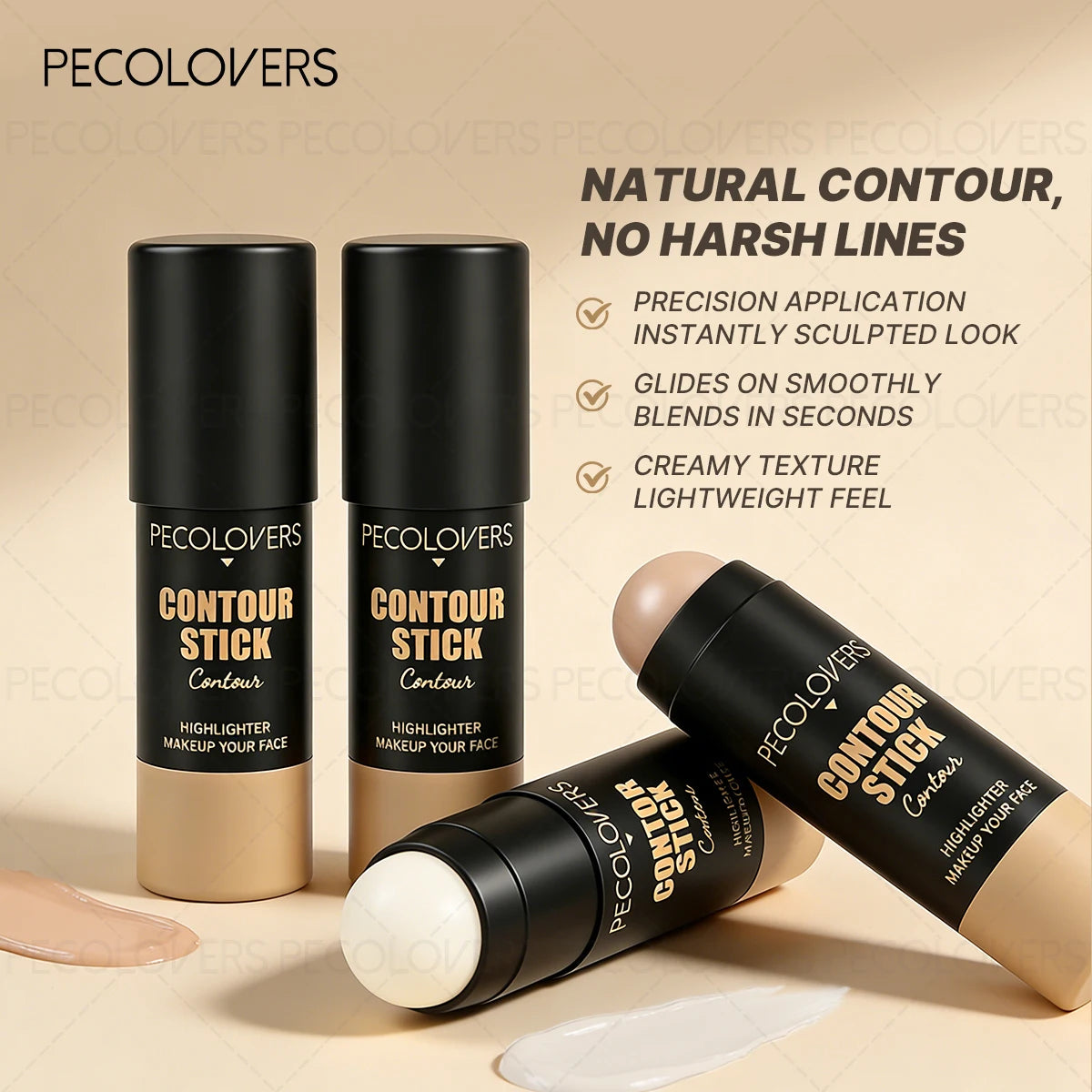 5PCS/SET Full Coverage Concealer Cream Flawless Covering Dark Circles Silky Smooth Texture Concealer Wrinkles And Pore Invisible Foundation Cream,Highlighter Contour Stick