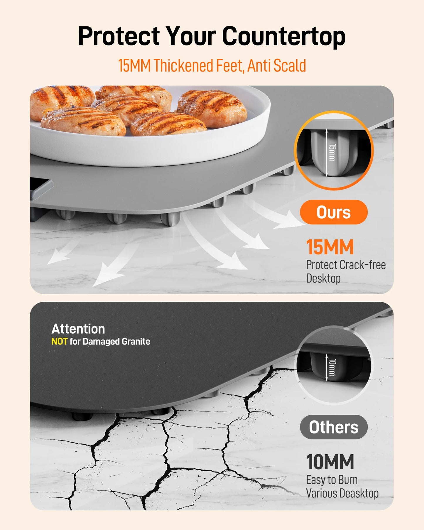Electric Warming Tray With 8 Temperature Settings Foldable Portable Food Warmer Plate Fast Heating Mat