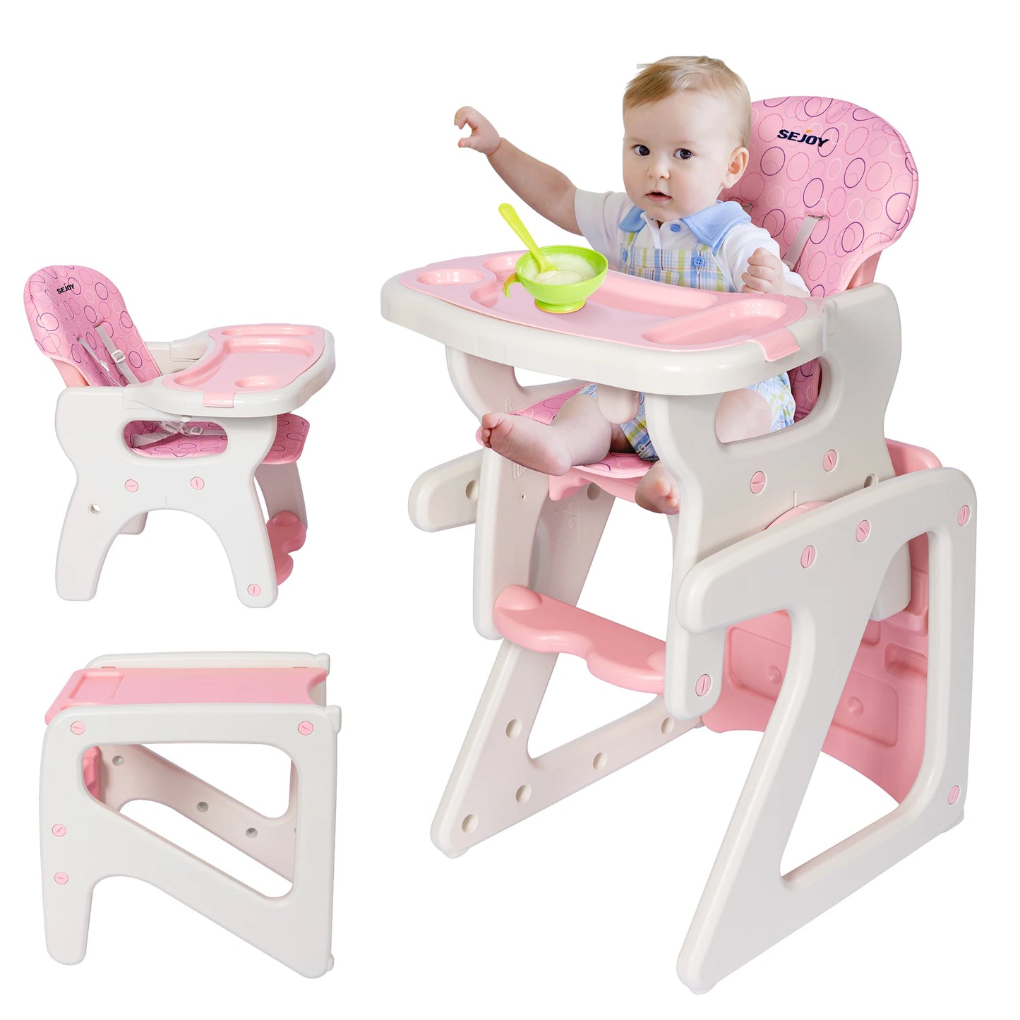 Sejoy Adjustable Baby High Chair For Easy Feeding Time