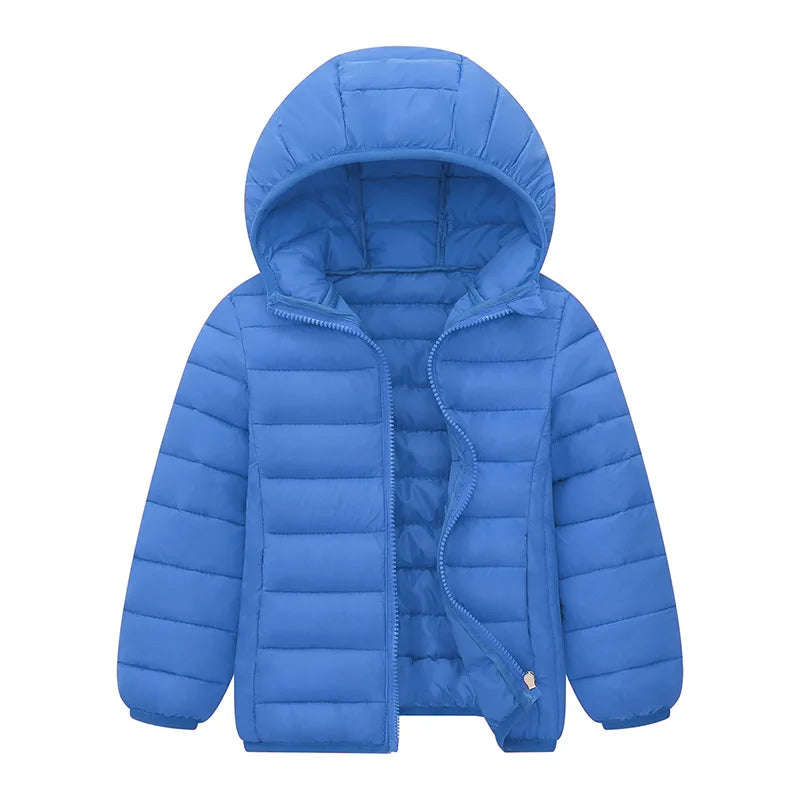 BOTEZAICN Kids Hooded Down Jacket Winter Outerwear Zipper Coat