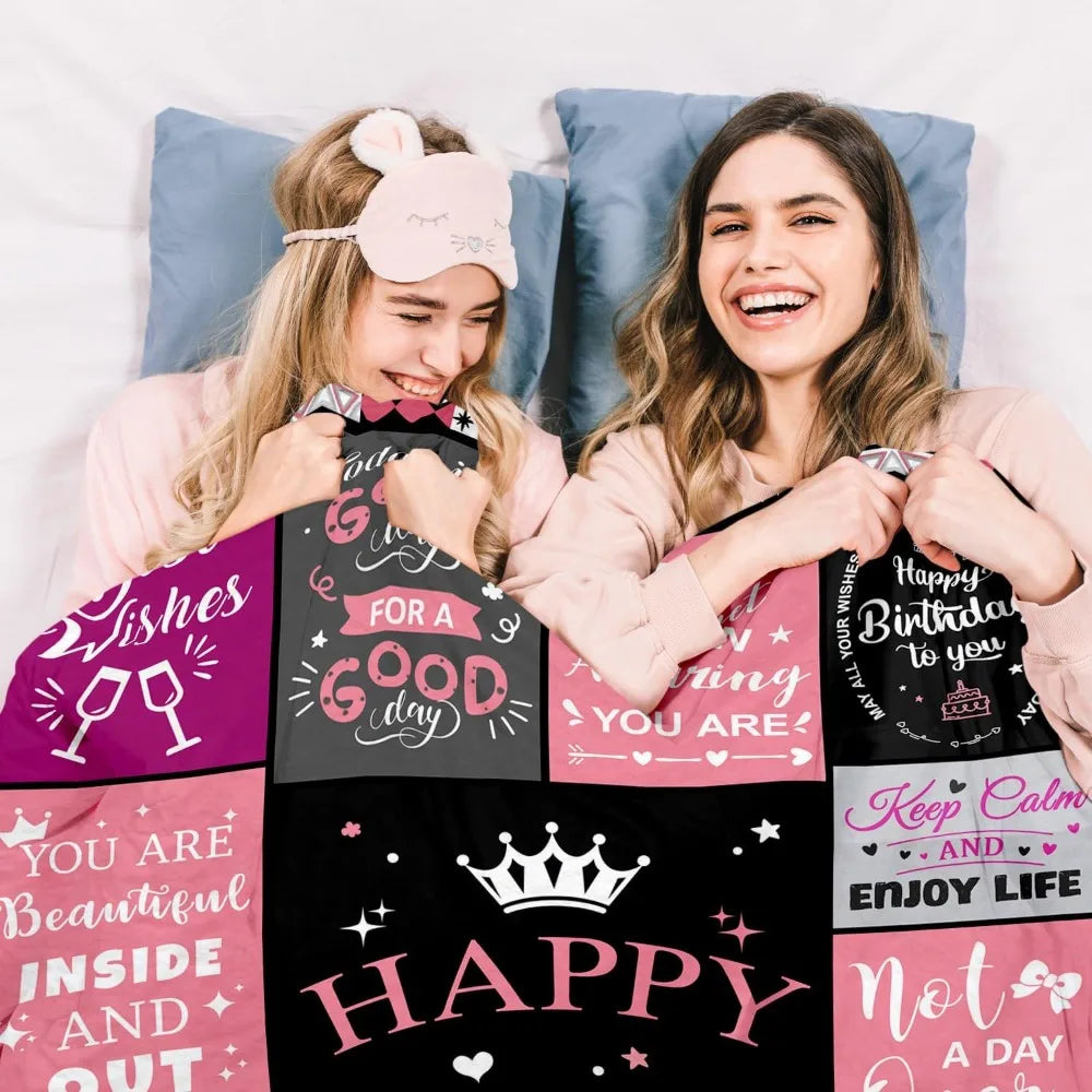 Color Birthday Blanket Gift For Women Happy Birthday Gift
