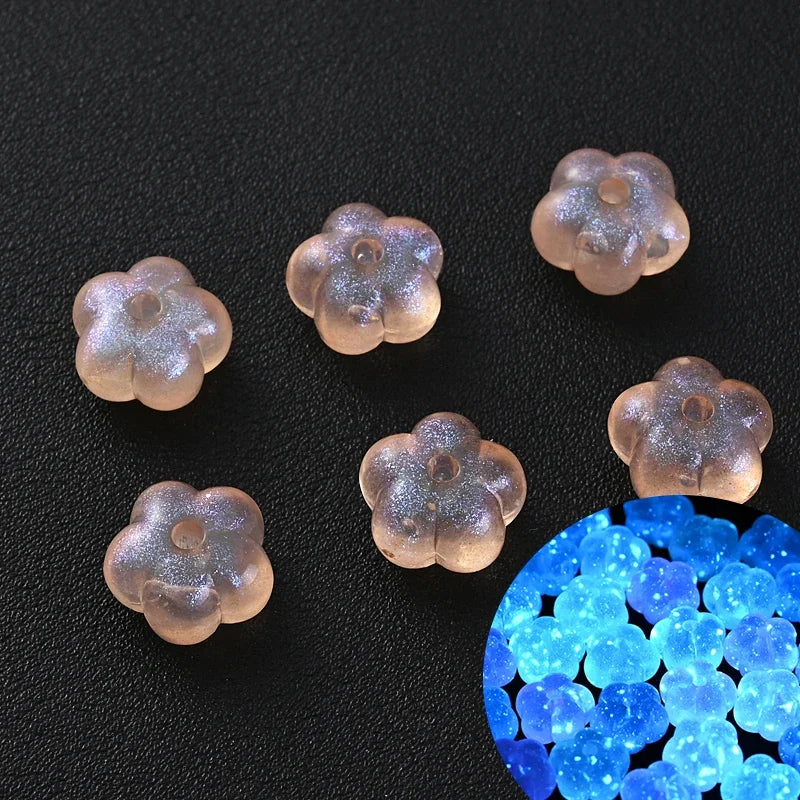 30Pcs Luminous Acrylic Beads 15mm Pentagram Loose Beads For Glow In The Dark Jewelry Making DIY Bracelet Necklace Earring