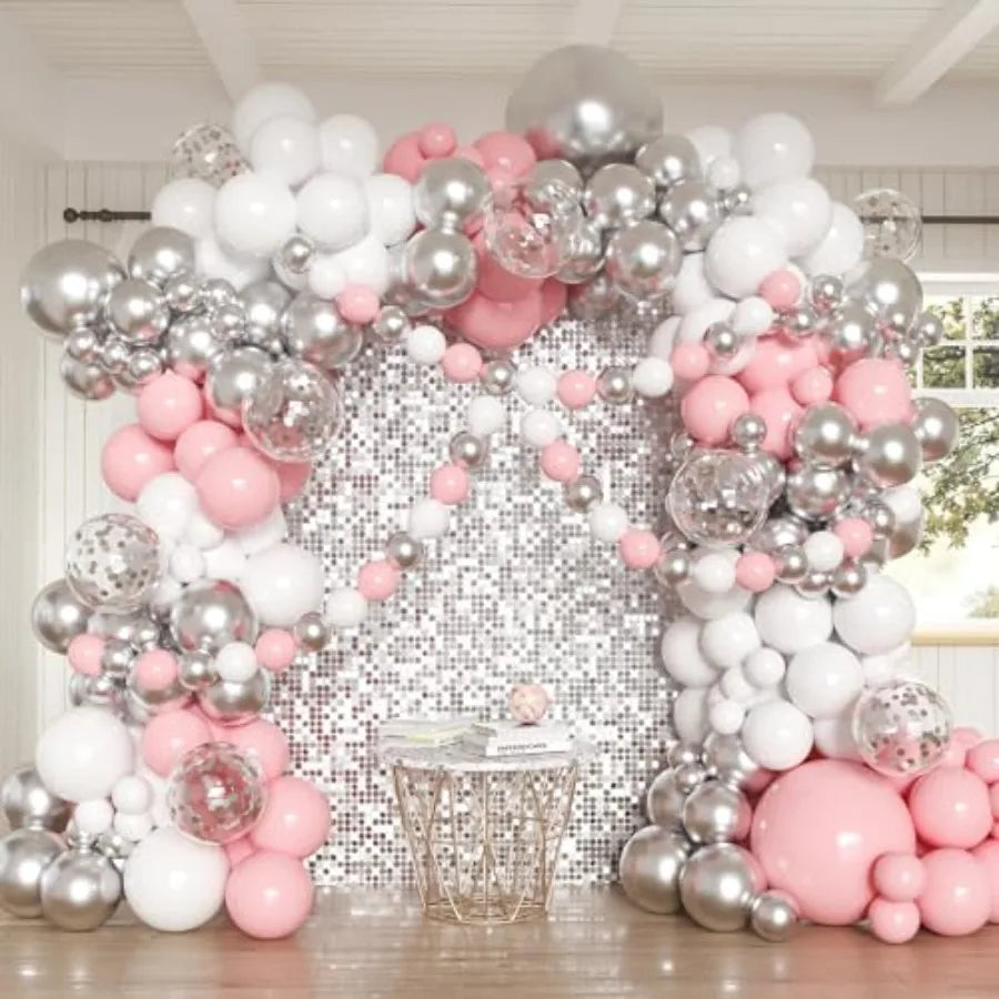 Balloon Arch Kit, 162pcs Light Clear Balloons for Wedding Bridal Shower Baby Shower Gender Reveal Baby Boy Birthday Party Decor