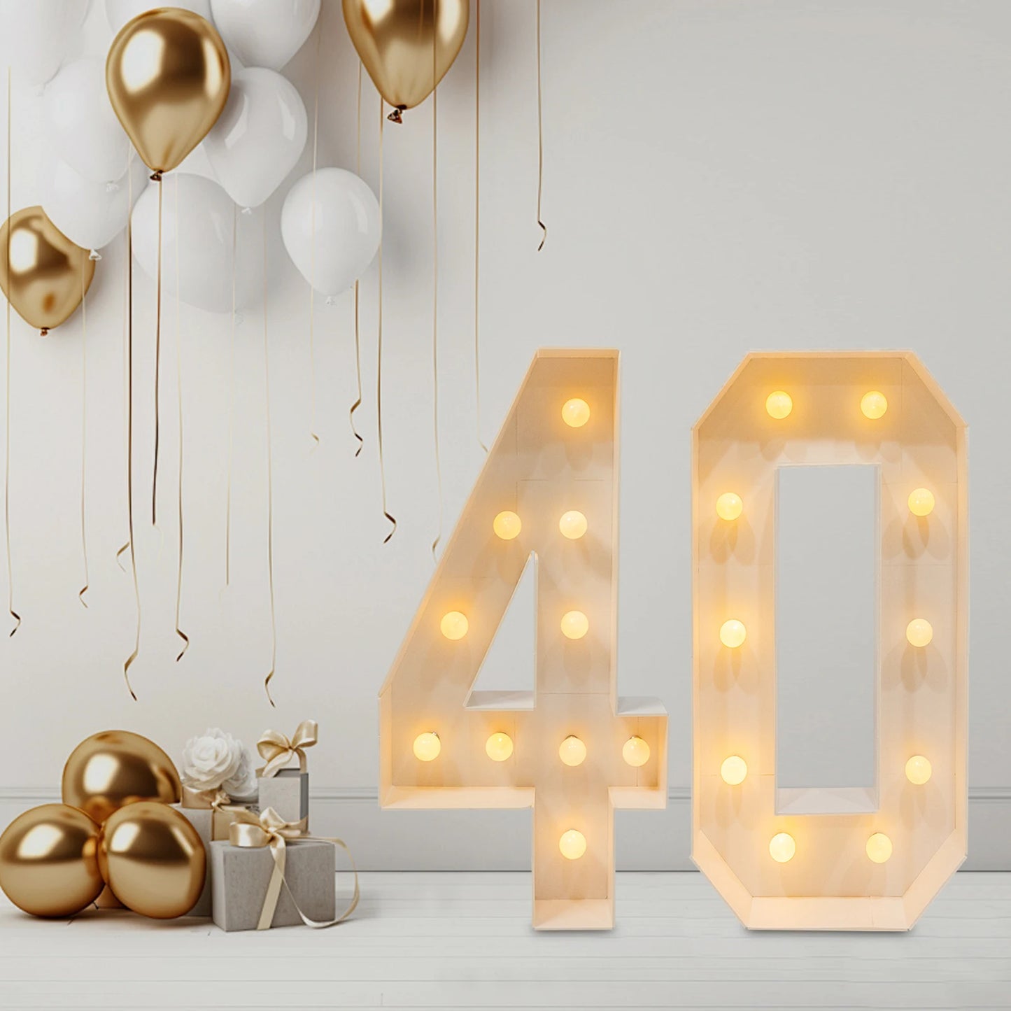 Glowing Digit Number Sets For Birthday Celebration Decor