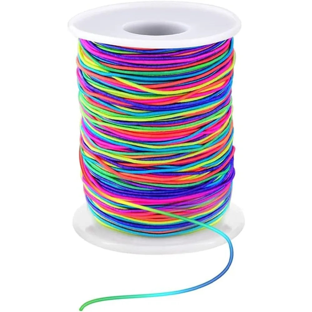 1Roll Stretchy Bracelet String, Sturdy Rainbow Elastic String Elastic Cord for Jewelry Making, Necklaces, Beading and Crafts