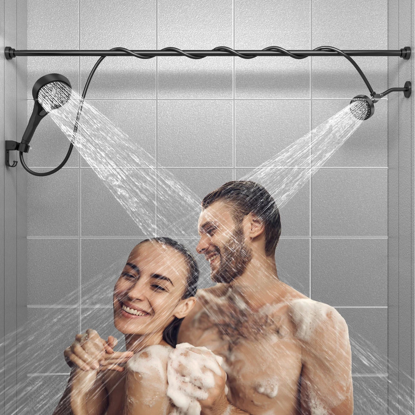 Tandem Dual Shower Head for Couples High Pressure