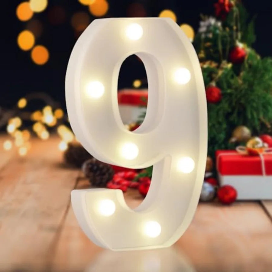 LED Marquee Numbers, 0-9 Light Up Letters, Battery Powered LED Letter Lights for Birthday Party, Christmas Night, Home, Bar, Gr