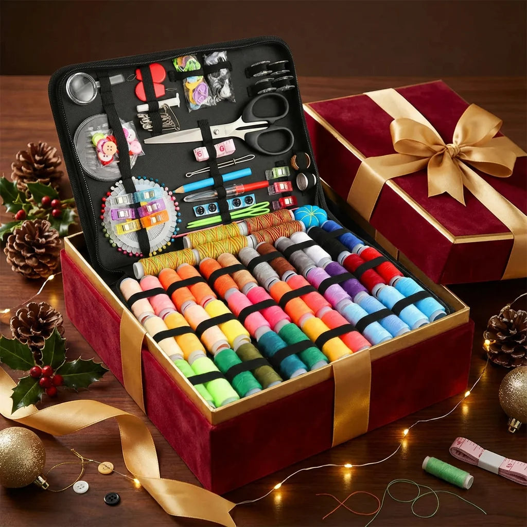 Portable Sewing Kit Complete Set With Threads Needles Scissors