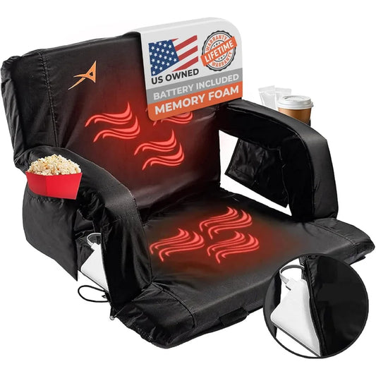 ACELETIQS Stadium Bleacher Seat With Back Support USB Battery Included
