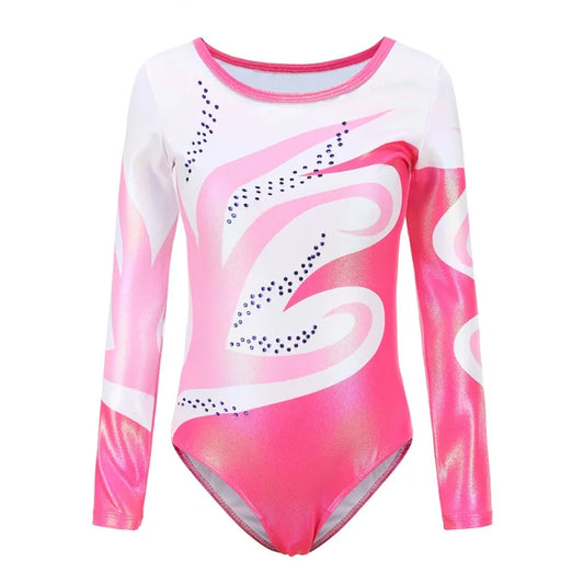 Girls Gymnastics Embroidered Breathable Leotards Glitter Details with Tights Ballet Shorts Set for Dance