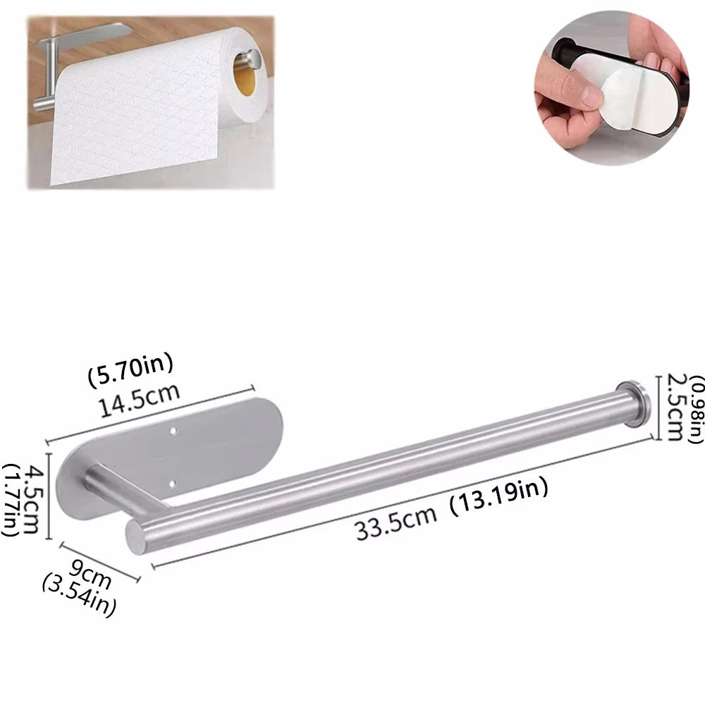 Paper Towel Holder Adhesive Wall Mount Kitchen Organizer