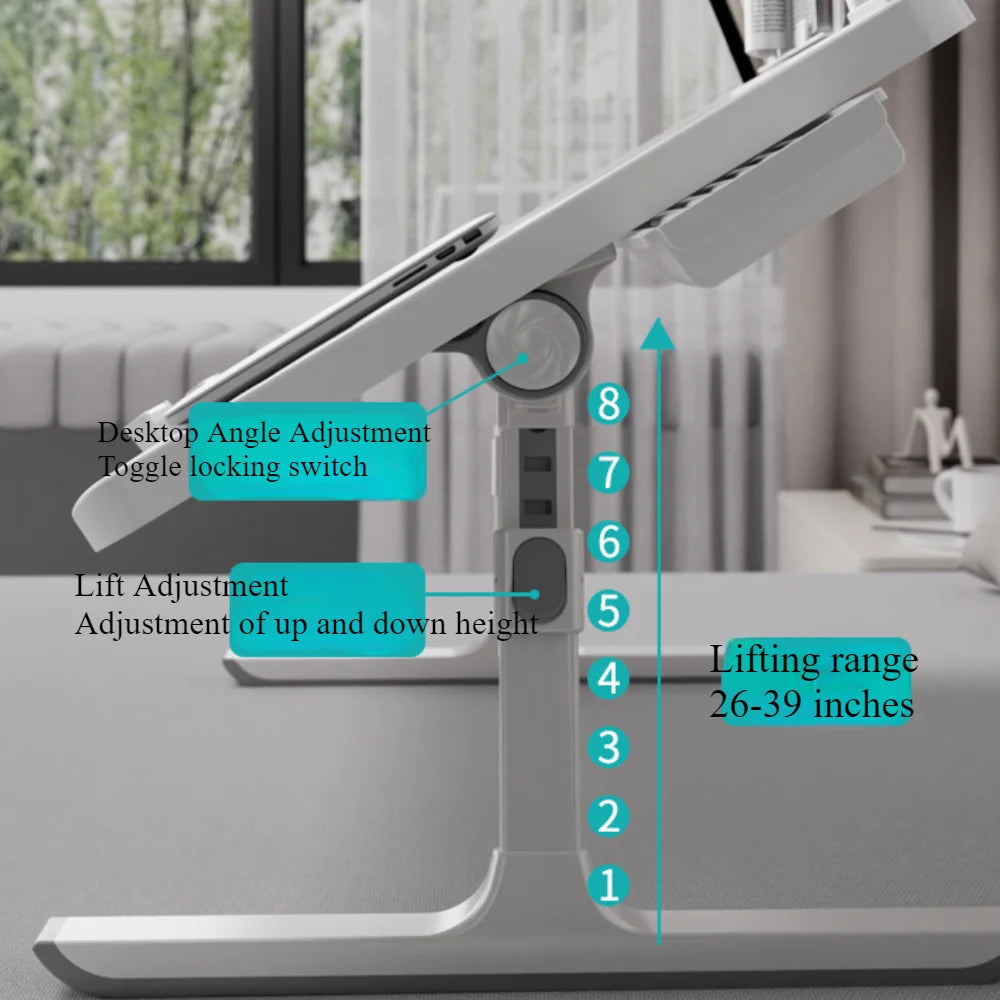 Foldable Laptop Bed Tray Table Height And Angle Adjustable