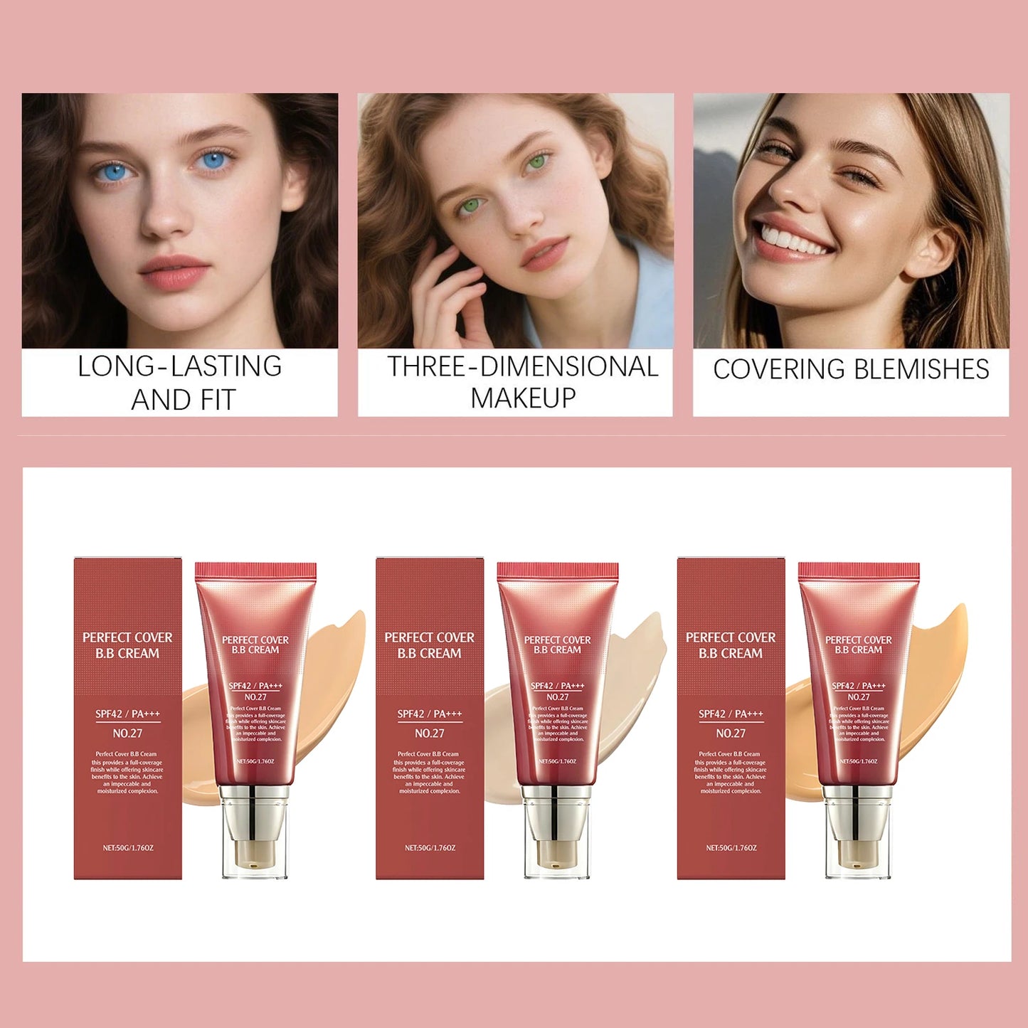 Perfect Cover Bb Cream Brightens Complexion Covering Skin Blemishes Lasting Lightweight Hydrates Moisturize Concealer Corrector