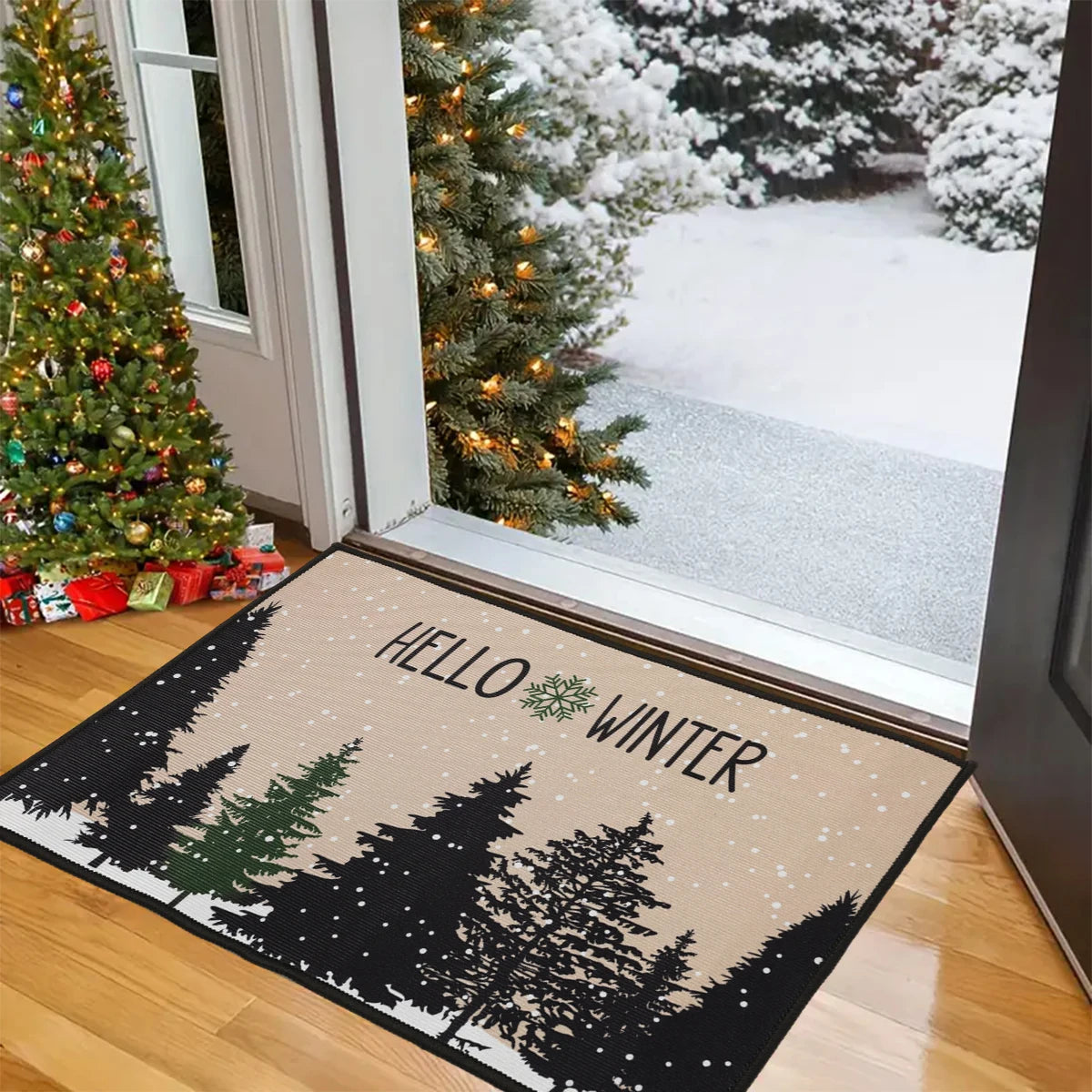 PATIMATE Christmas Welcome Doormat Outdoor Carpet For Home