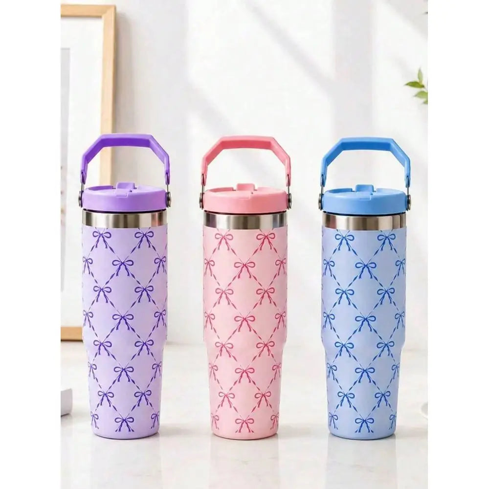 Stainless Steel Vacuum Insulated Tumbler With Handle And Straw