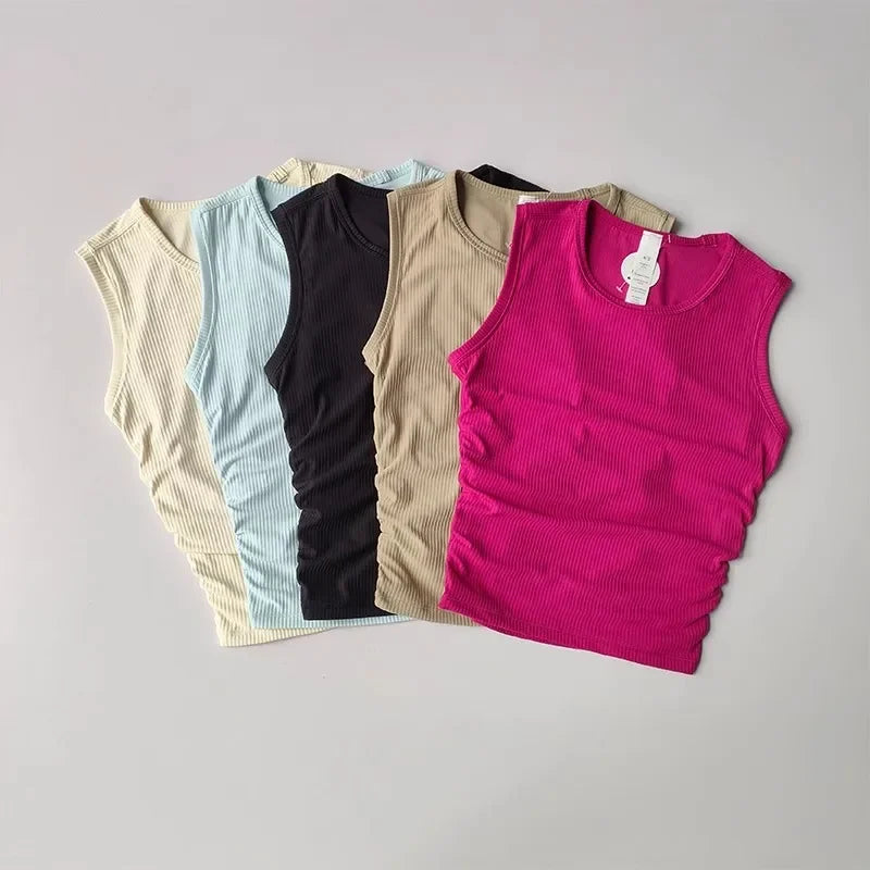 NONECN Womens Quick Dry Yoga Vest Tank Top Slim Fit Sports