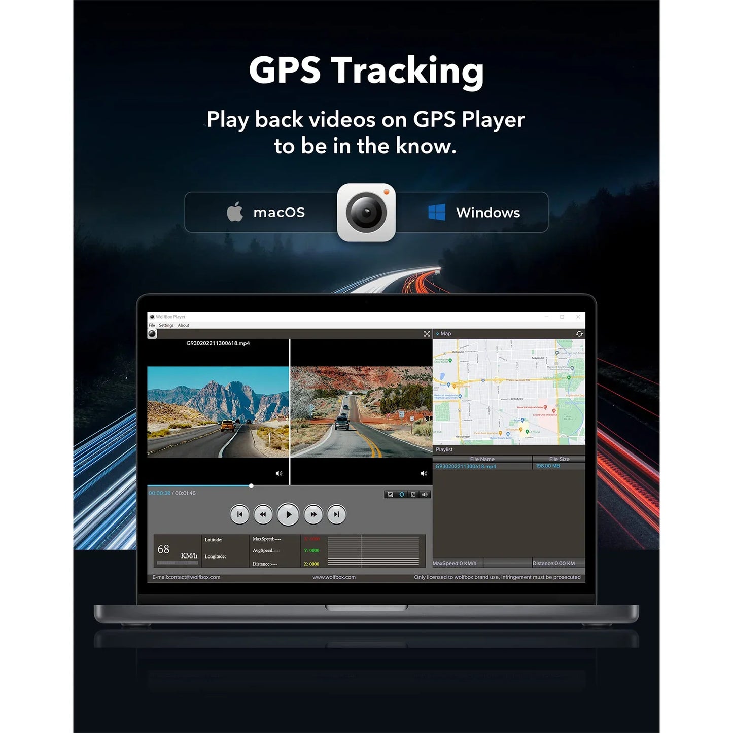 Wolfbox G930 4K Dash Cam With Rear Camera And Parking