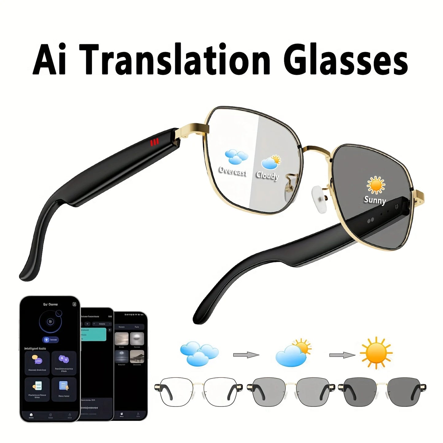 Giinova AI Smart Glasses Real Time Translation 160 Languages