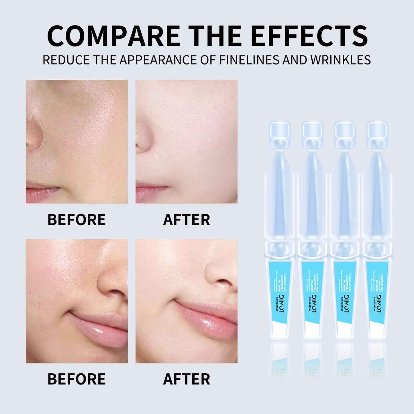 30pcs Hyaluronic Acid Face Serum Solution Nourish Repair Fine Lines Facial Hydration Anti-wrinkles Aging Face Care Essence 2 Set