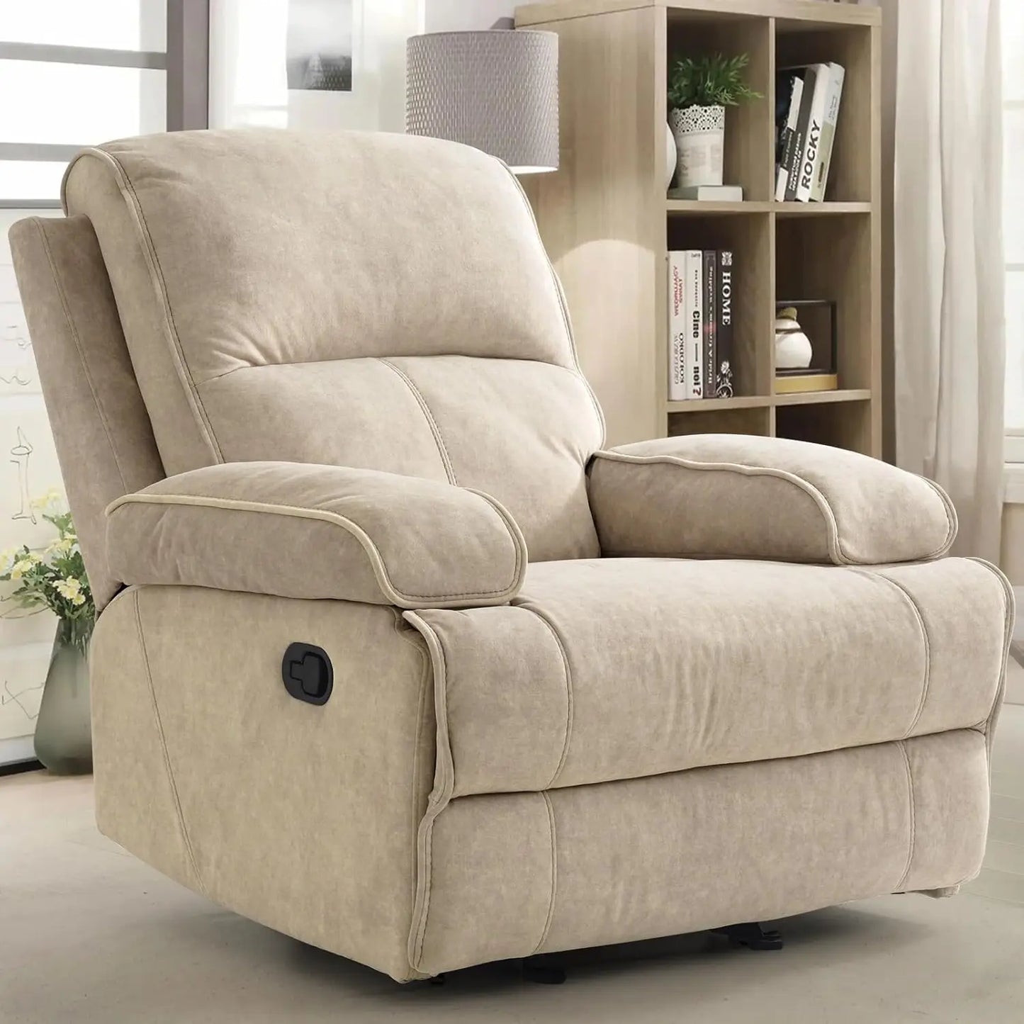 HUANZHUANG Rocker Recliner Chair For Adults Manual Glider Sofa