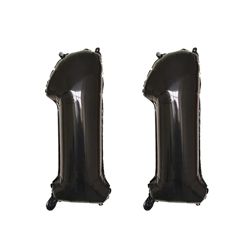 2 Pcs 32 Inch Helium Foil Number Balloons In Gold Silver Black Blue Red For Birthday Party Decoration 10 11 12 13 14 15