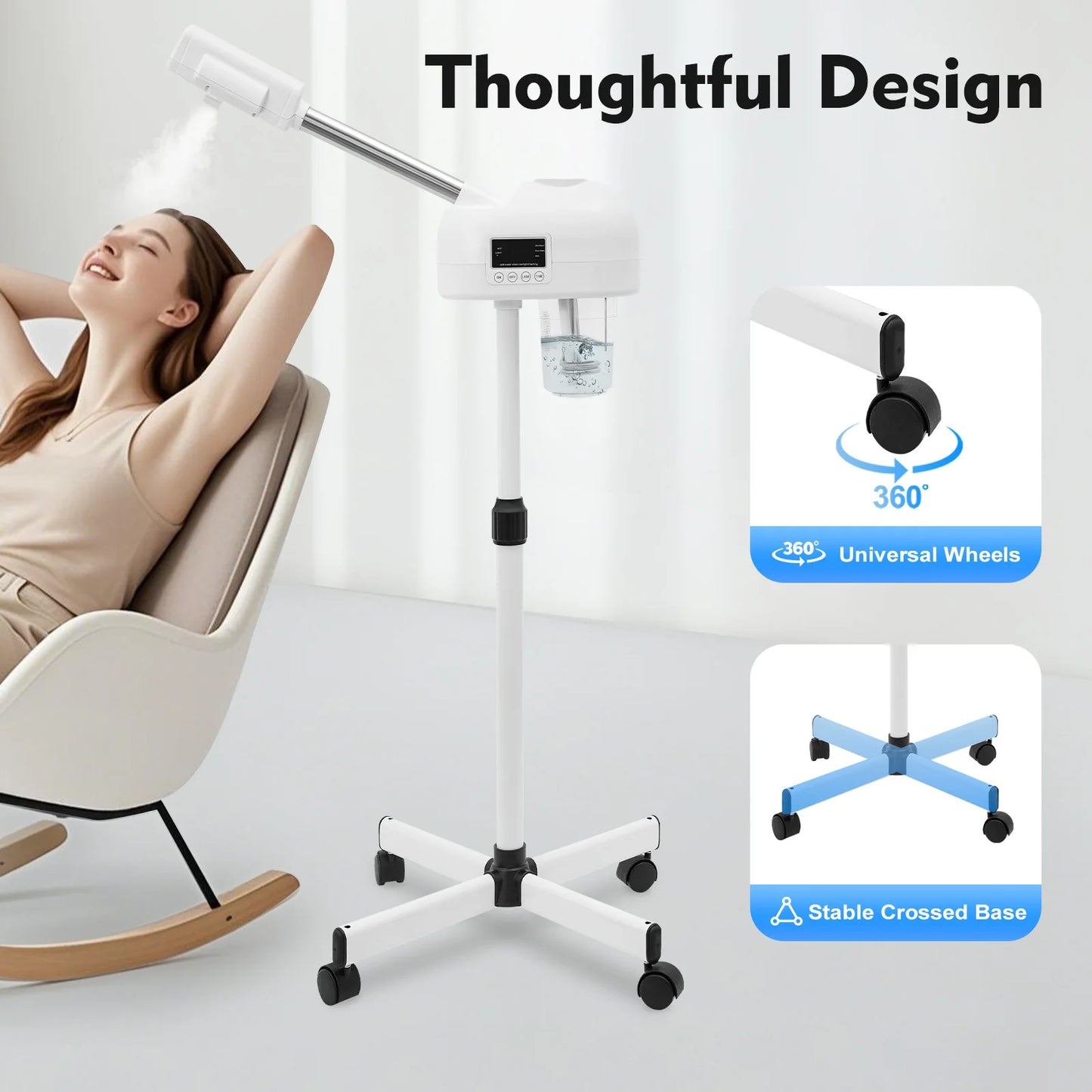 Bymaocar 750W Facial Steamer Ozone Hot Mist Skin Care