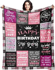 Color Birthday Blanket Gift For Women Happy Birthday Gift