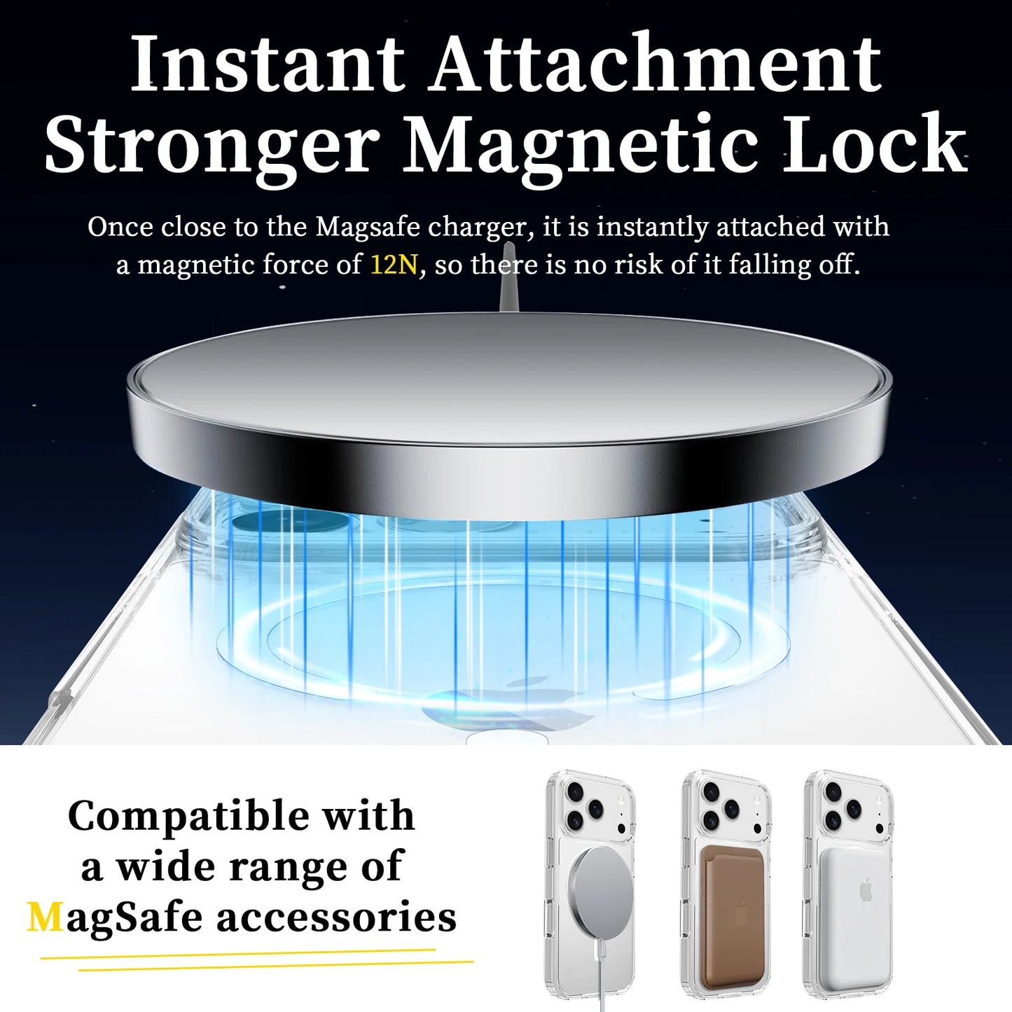 EWIND Scratch Resistant Shockproof Anti Yellow Magnetic Case For iPhone 17