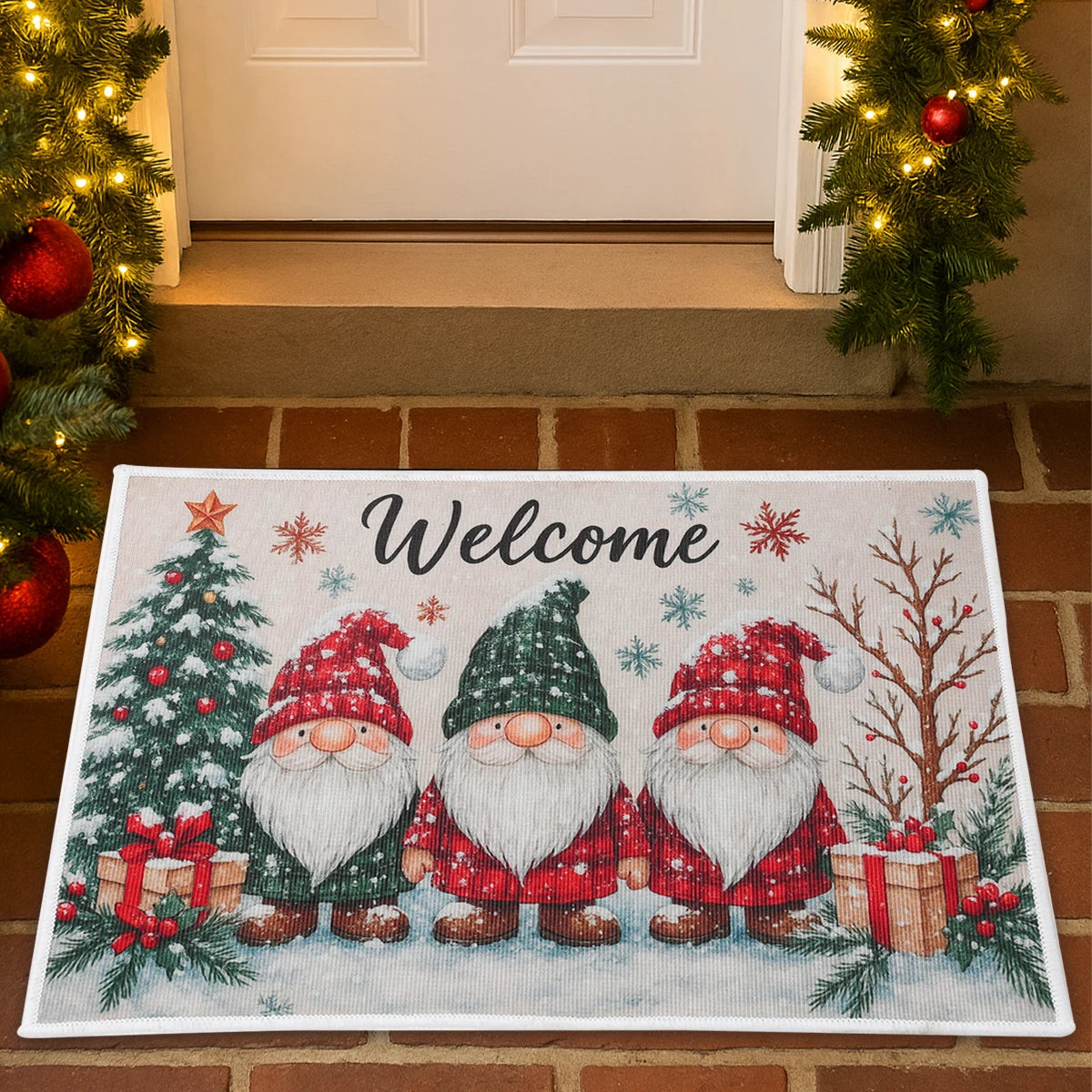 PATIMATE Christmas Welcome Doormat Outdoor Carpet For Home