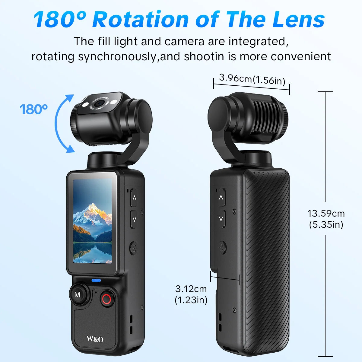 W&O Portable Digital Camera With Rotating Lens and Night Shooting