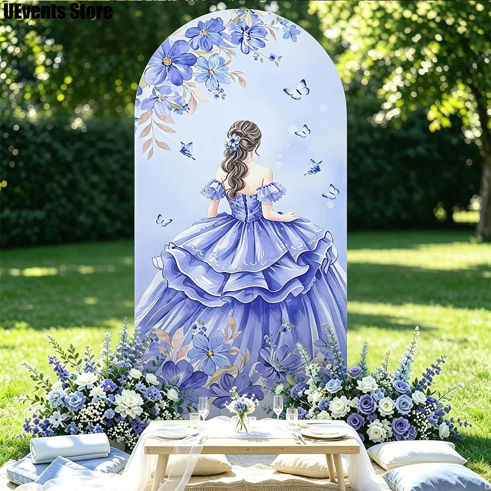 MicroPlush Double Sided Spandex Quinceanera Arch Backdrop Cover