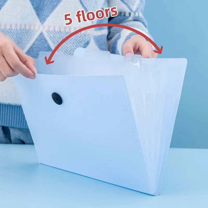 Expanding File Folder 5 Pocket For Documents Portable Office