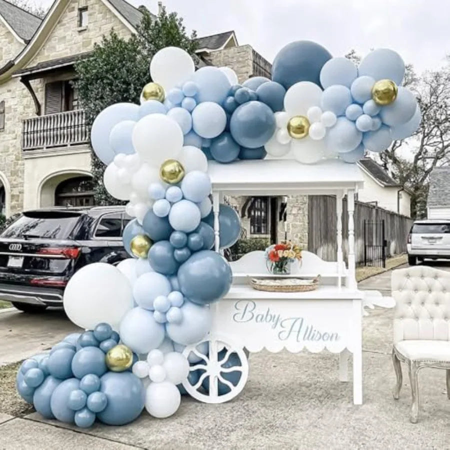 Balloon Arch Kit, 162pcs Light Clear Balloons for Wedding Bridal Shower Baby Shower Gender Reveal Baby Boy Birthday Party Decor