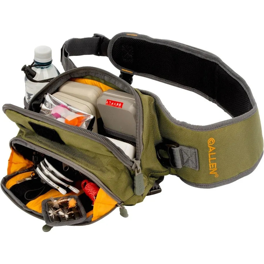 Cedar Creek Fly Fishing Sling Pack Fits up to 4 Tackle Fly Boxes and Other Accessories Gray Lime and Olive Green