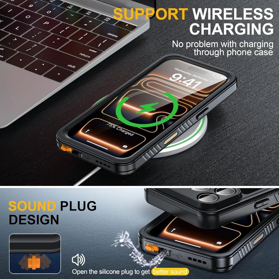 High-concerned IP68 Waterproof iPhone 17 Pro Case with Screen Protector