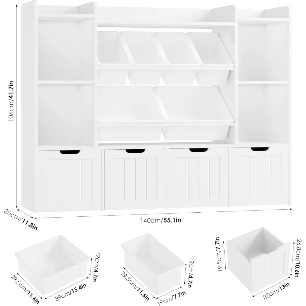 Angduo Toy Storage Organizer With 6 Bins And 4 Drawers