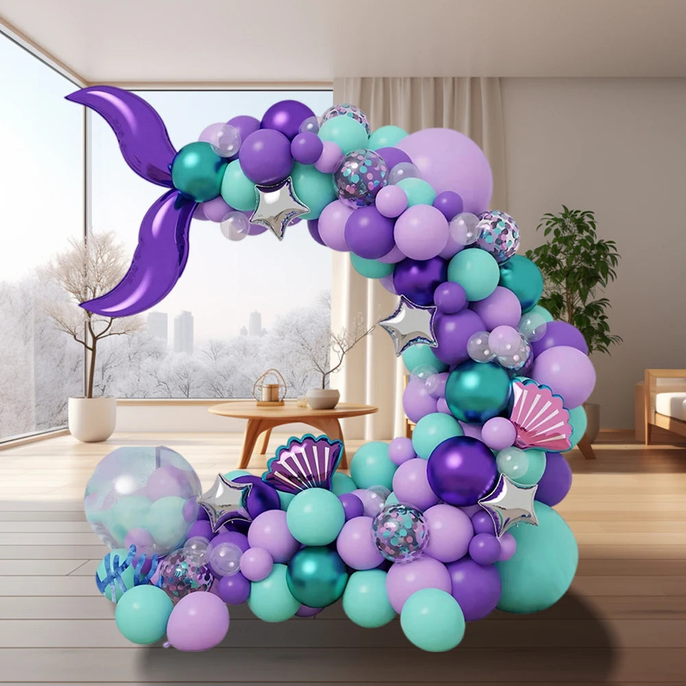 120 Pcs Mermaid Tail Latex Balloons Set For Halloween Graduation New Year Easter Valentines Day Thanksgiving Party Decor