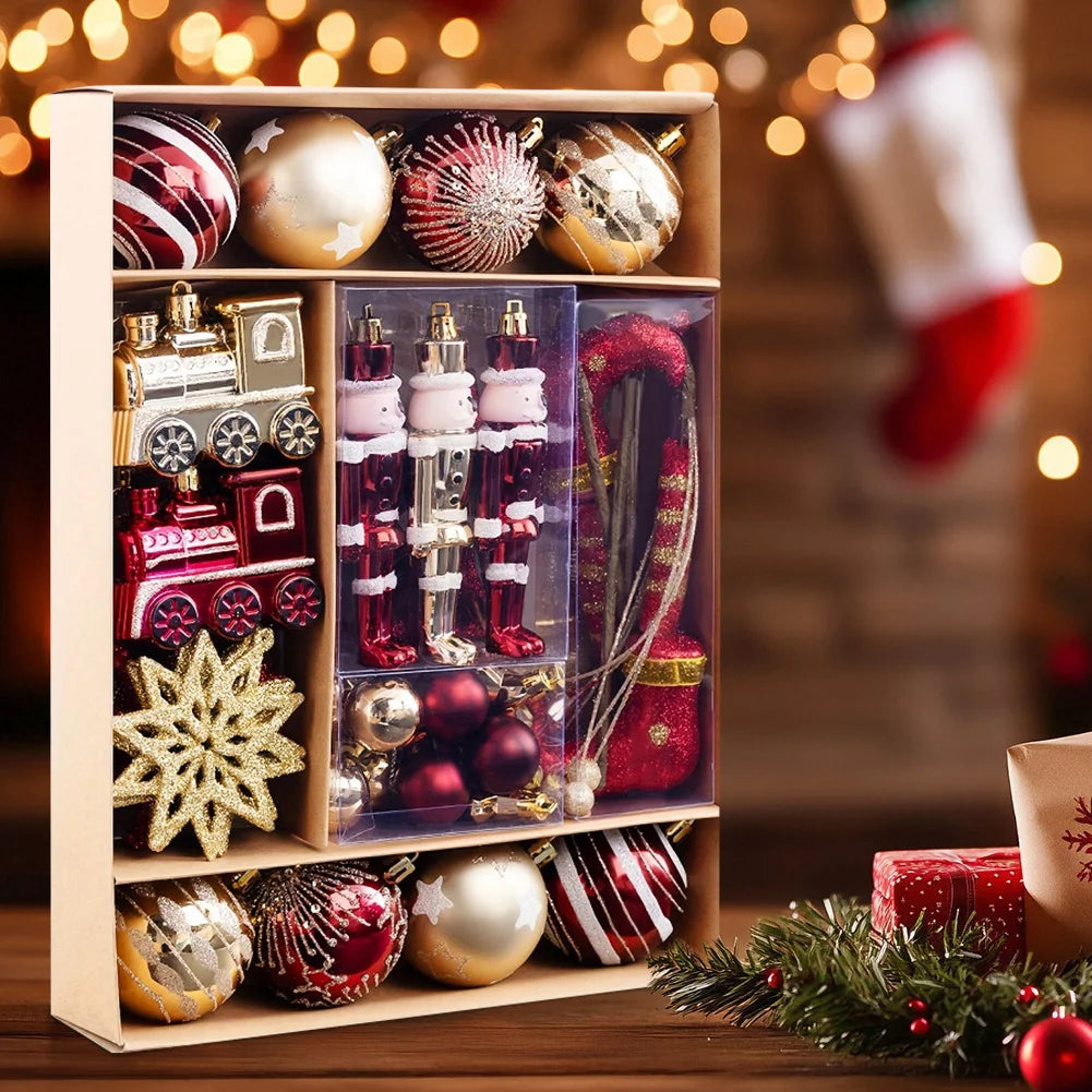 Shunmaii 50Pcs Christmas Ball Ornaments Set