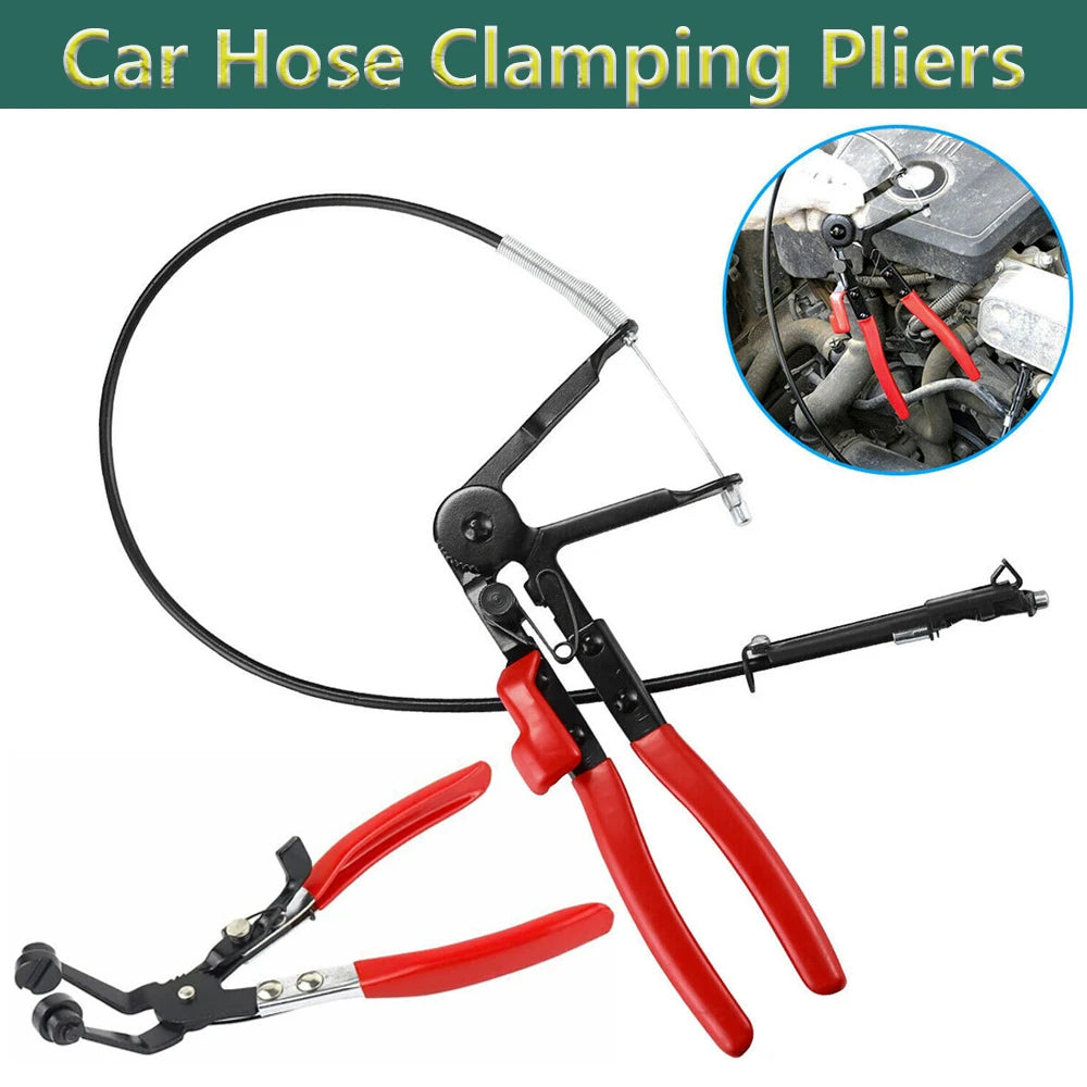 Car Hose Clamping Pliers Bendable Hose Clamps Cable Type Flex Cable Straight Hose Bundle Removal Long Clamps Auto Repair Tools