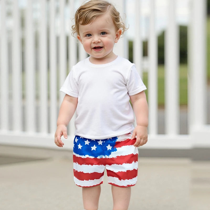 Independence Day Boys Swim Trunks Stars and Stripes