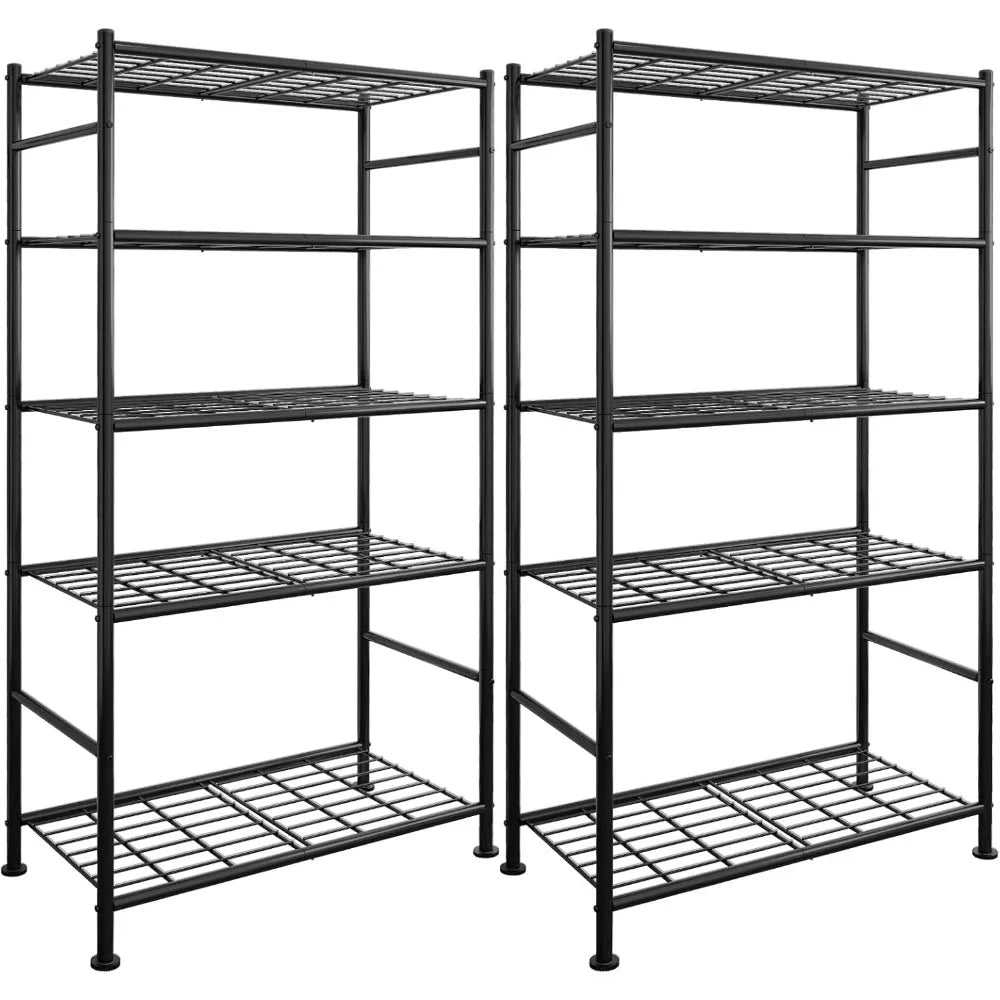 Storage Racks - 2 Pack, 5-Tier Freestanding Steel Shelving Units with Reinforced Frame, Adjustable Garage   Customized