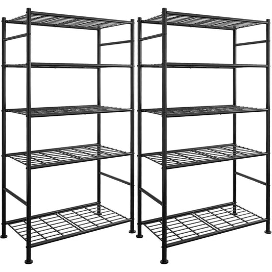 Storage Racks - 2 Pack, 5-Tier Freestanding Steel Shelving Units with Reinforced Frame, Adjustable Garage   Customized