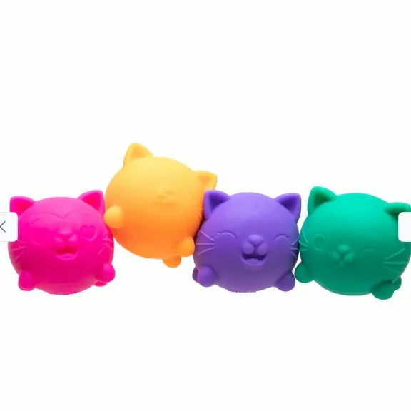 Needoh Teenie Cool Cats 3 Pack Mini Cat Fidget Toys Stress Relief