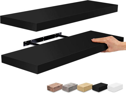 Floating Wall Shelves With Invisible Brackets 2 Pack