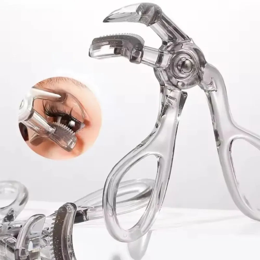 Dual-Type Eyelash Curler with Comb – Wide & Partial Clip Options, Waterproof, Long-Lasting, Natural Curl, Unisex Certified