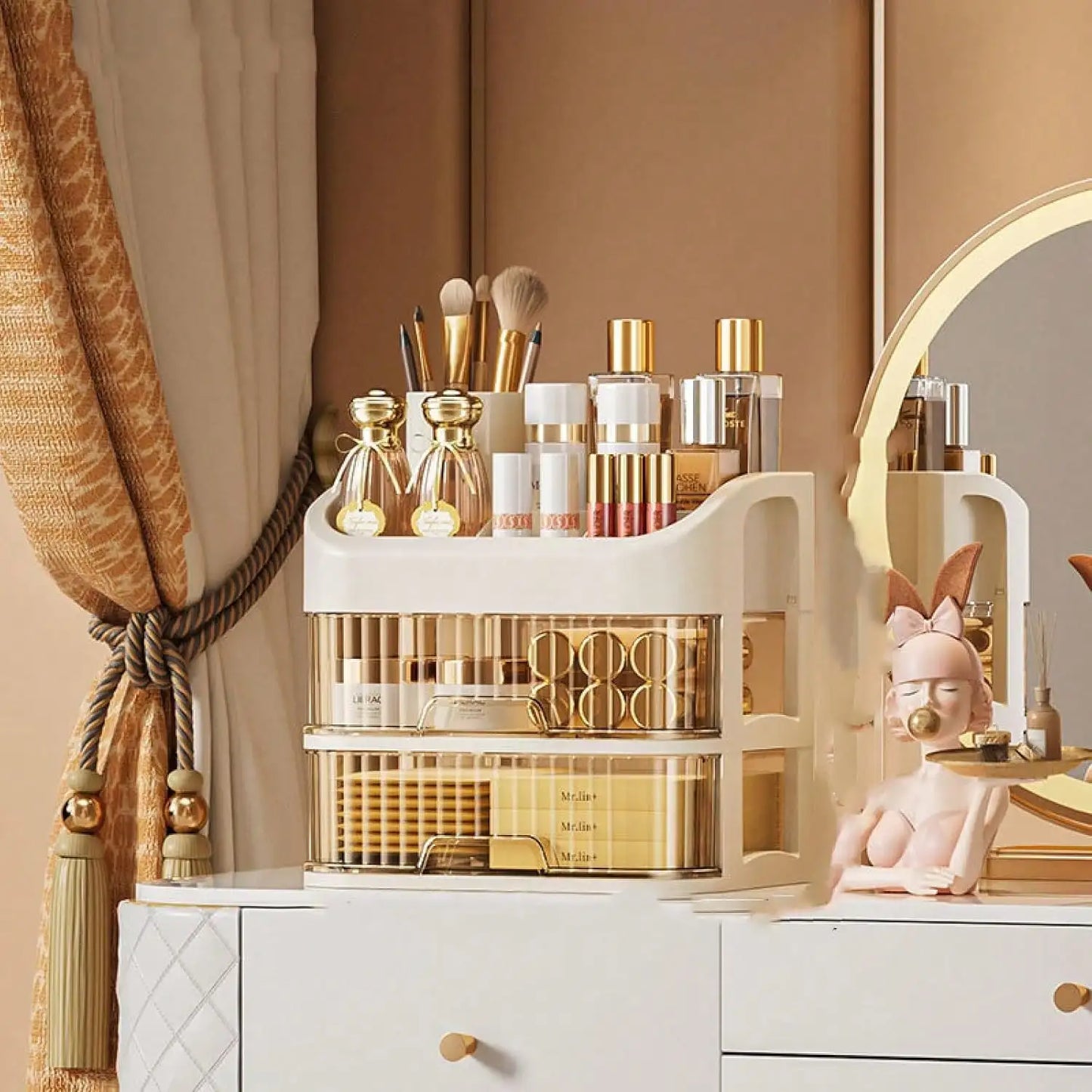 3-5 Layers Multi-Purpose Drawer Storage Cabinet, Dresser With Drawer Cosmetic Storage Box - Spacious Storage Space, Can Store Skin Care Products, Brushes, Eye Shadow, Lotion, Lipstick, Nail Polish - Very Suitable For Dresser,