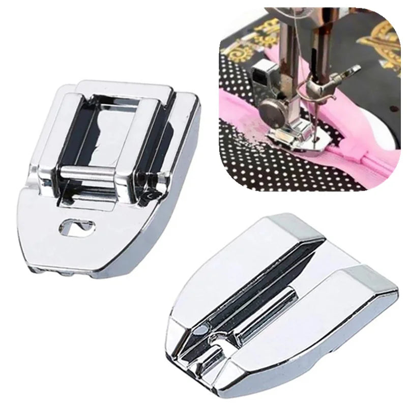 Silver Grey Invisible Zipper Foot - Easy Attachment, High Precision, Compatible with Singer, Brother, Janome, Babylock