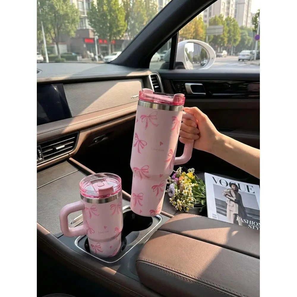 Watercolor Design Stainless Steel Vacuum Insulated Tumbler With Handle
